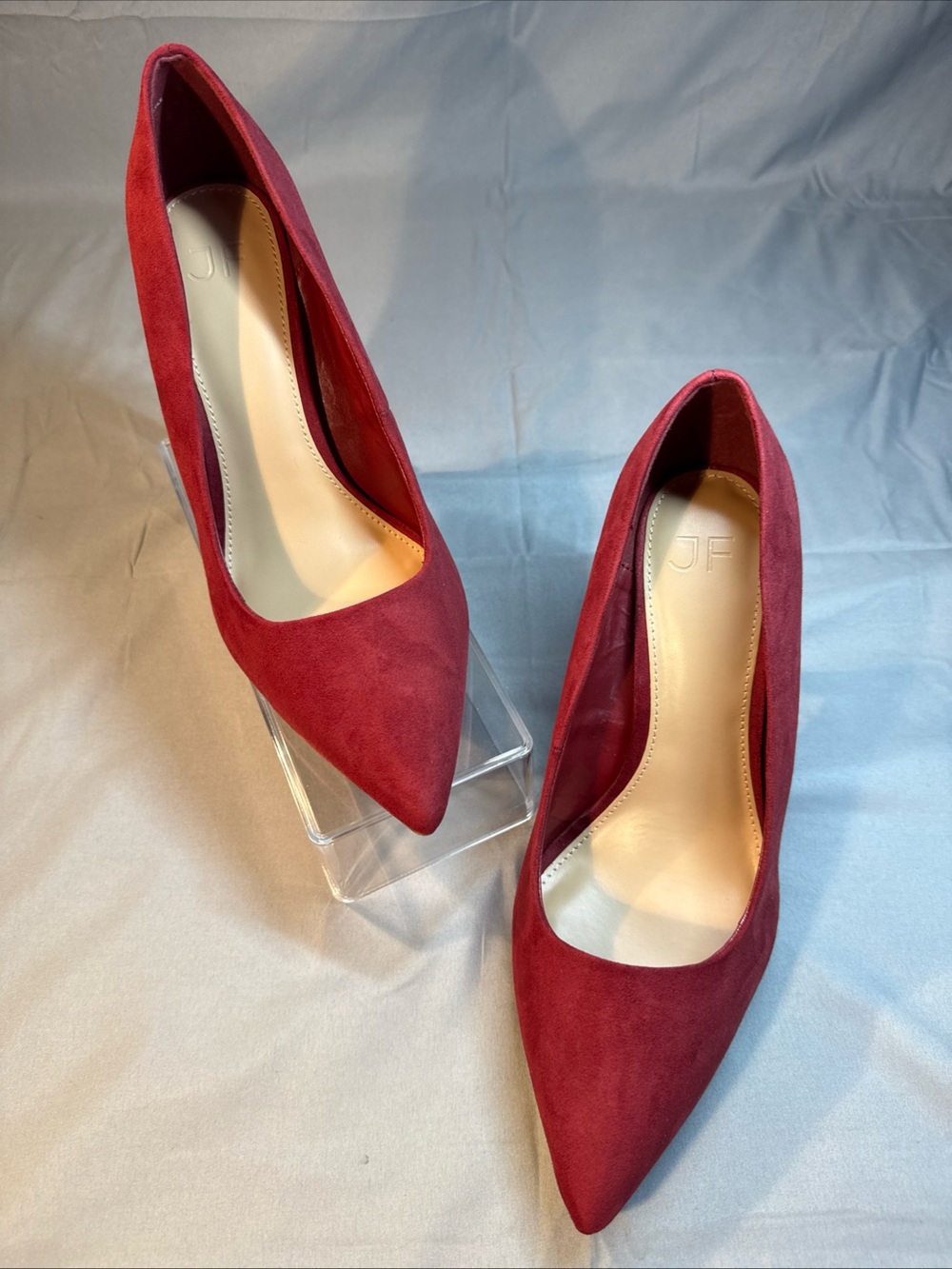 Justfab Red Suede Pointed-Toe Pumps - Elegant Women's Heels